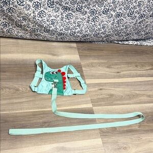 Kids Dinosaur Harness with Leash - Green and Red